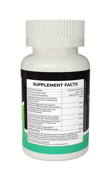 Ashwagandha, Sea Moss,  Black Seed  and Burdoct root dietary supplement